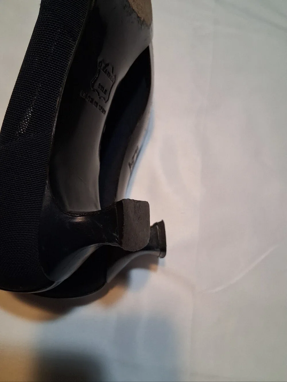 Stuart Weitzman , Black Fabric Kitten Heel Loafers Designer Comfort